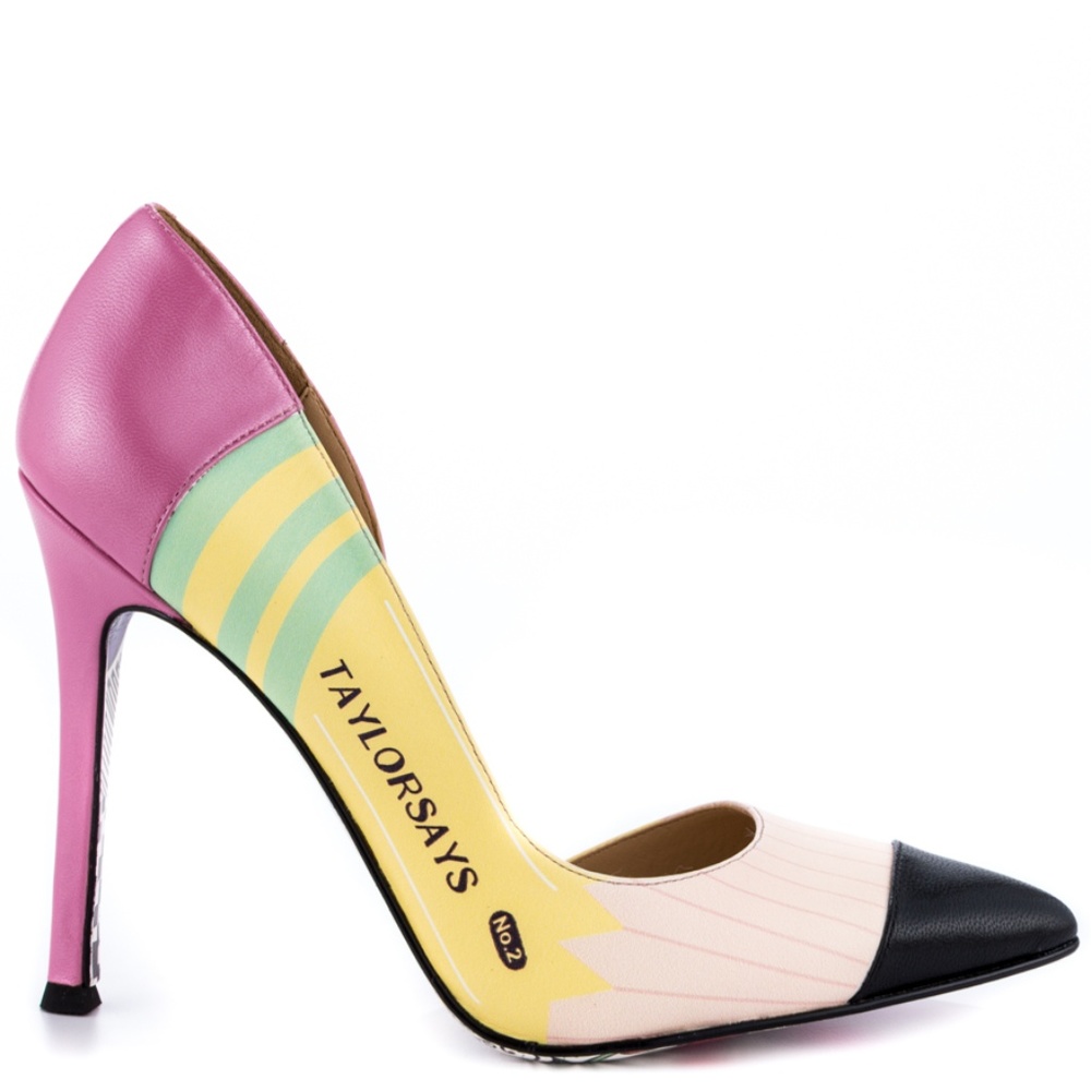 Pointed Multicolor Stiletto Artwork Heels NWT - Picture 2 of 5